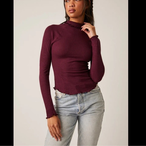 NEW Free People Make it Easy Thermal Long Sleeve Top Size Small - Picture 6 of 6